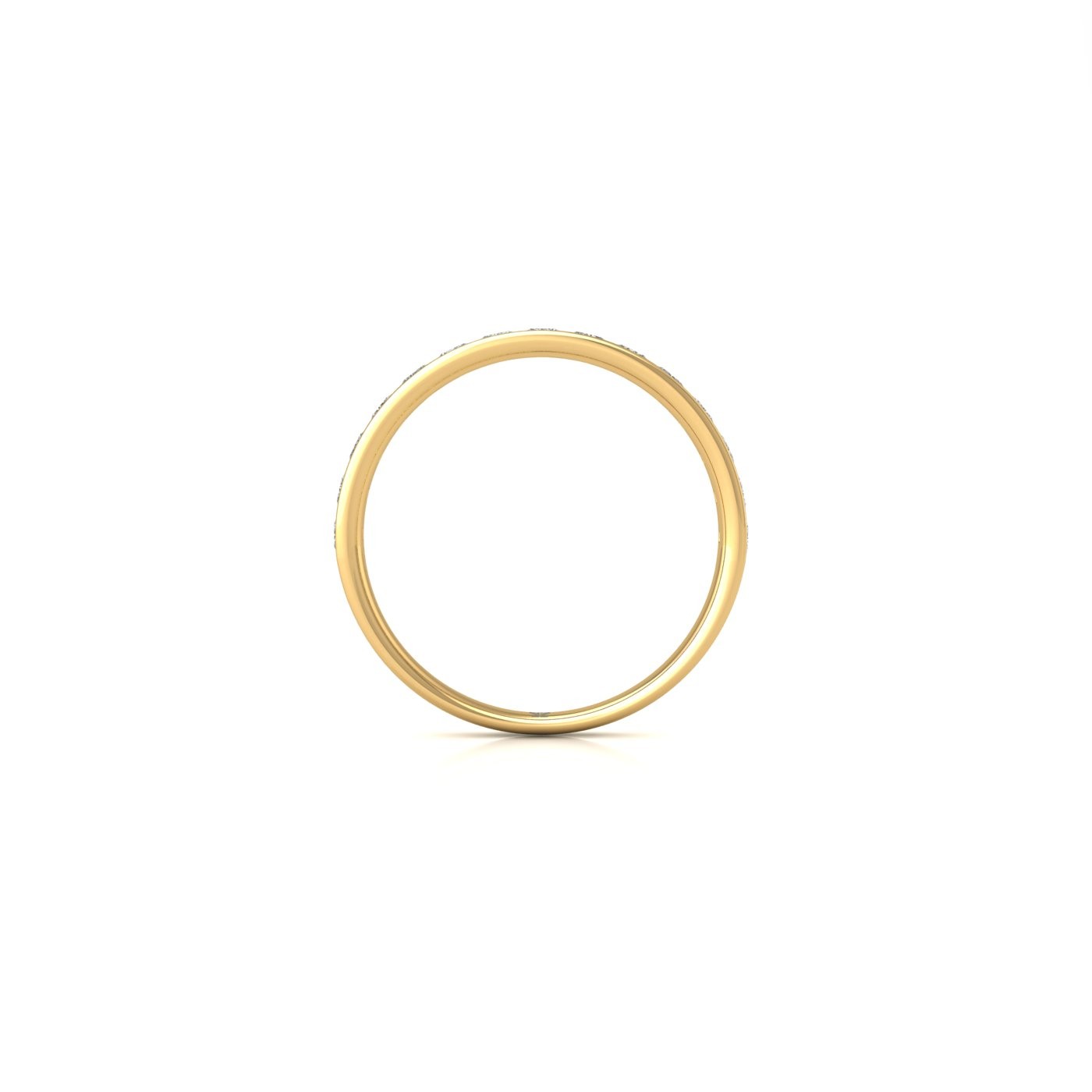 18k yellow gold  princess shape diamond channel set half eternity ring