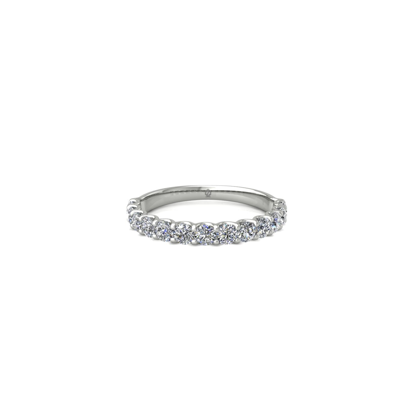 platinum  round shape diamond half eternity ring in u-prong setting Photos & images