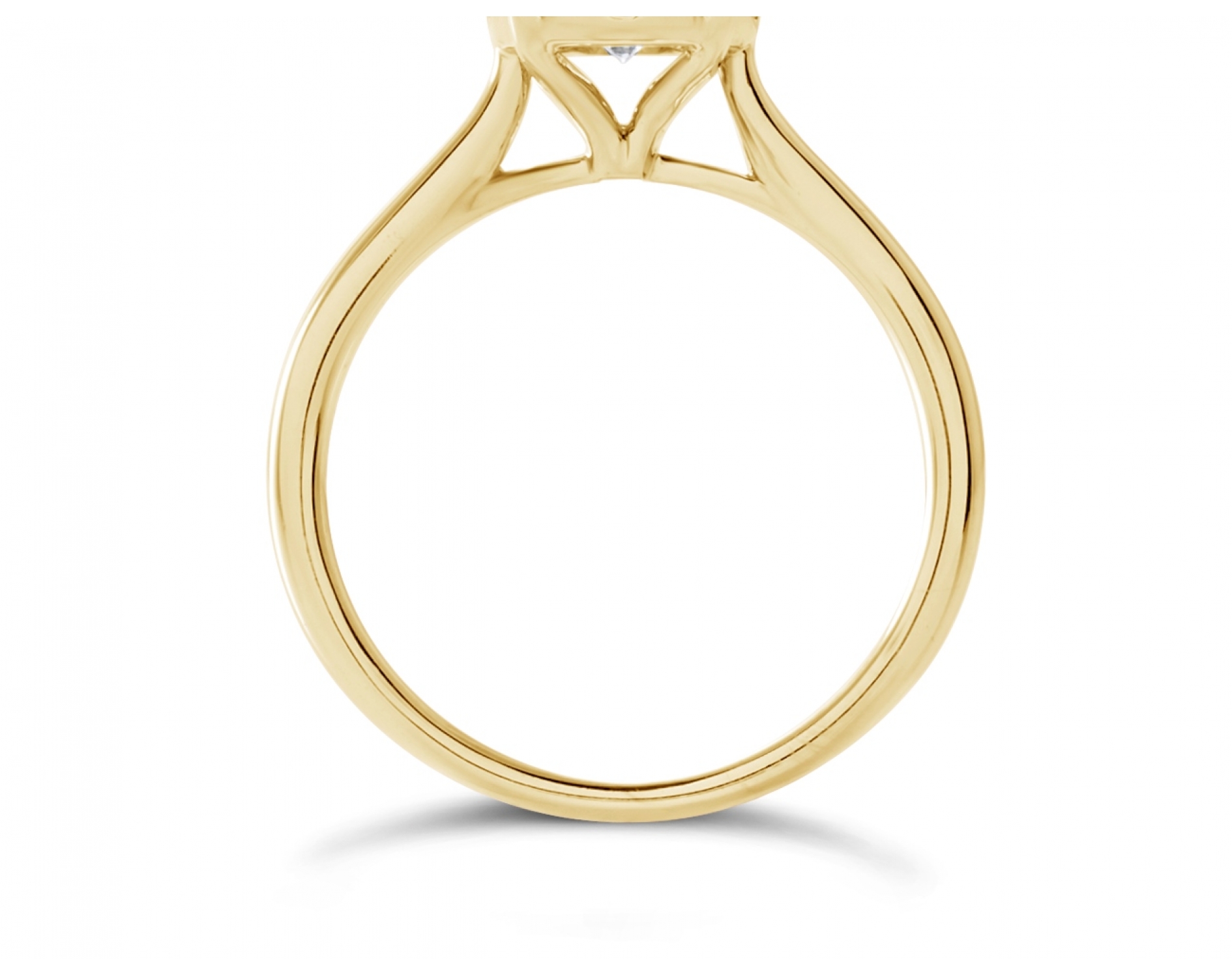 18k yellow gold cathedral illusion set engagement ring