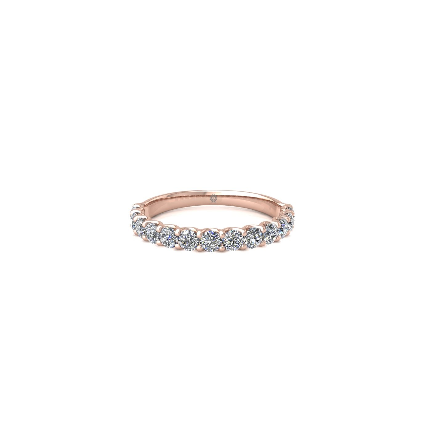 18k rose gold  round shape diamond half eternity ring in u-prong setting Photos & images