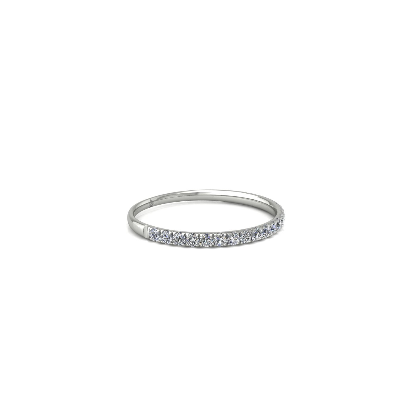platinum  round shape diamond pavÉ set half eternity ring