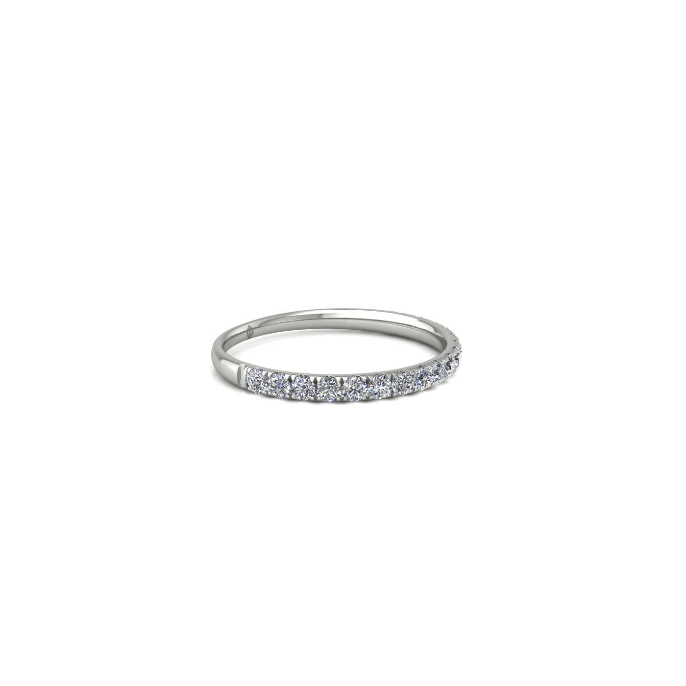 platinum round shape diamond pavÉ set half eternity ring Photos & images