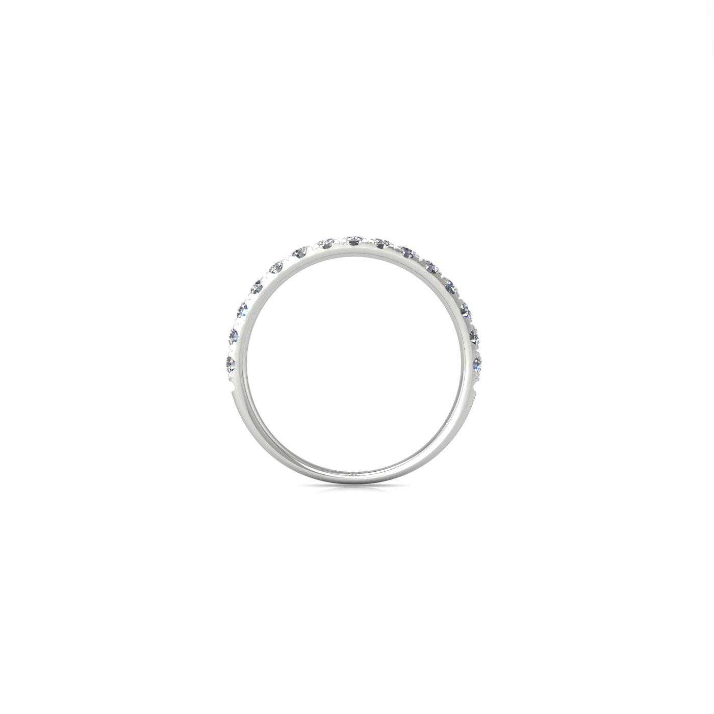 platinum  round shape diamond pavÉ set half eternity ring