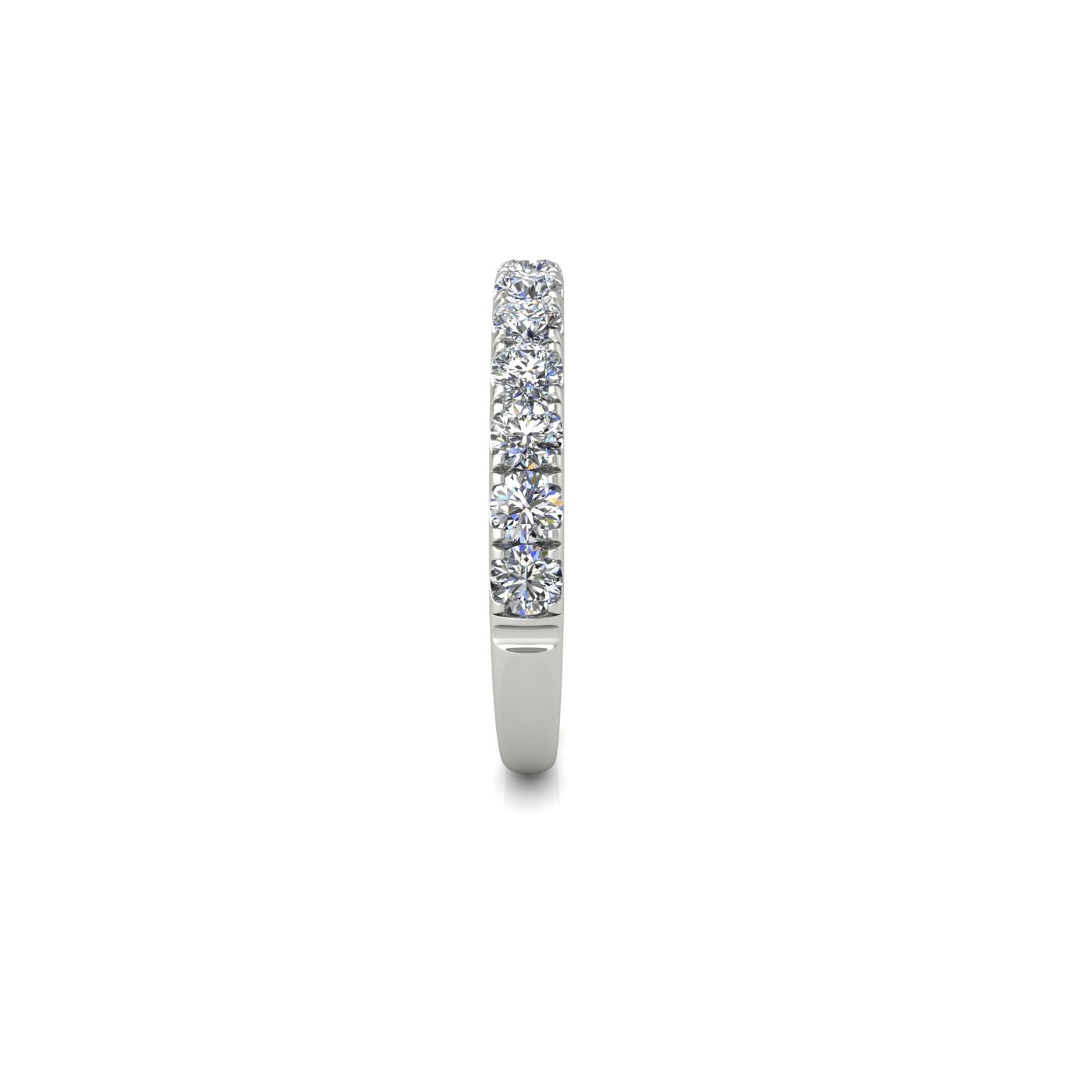 platinum round shape diamond pavÉ set half eternity ring