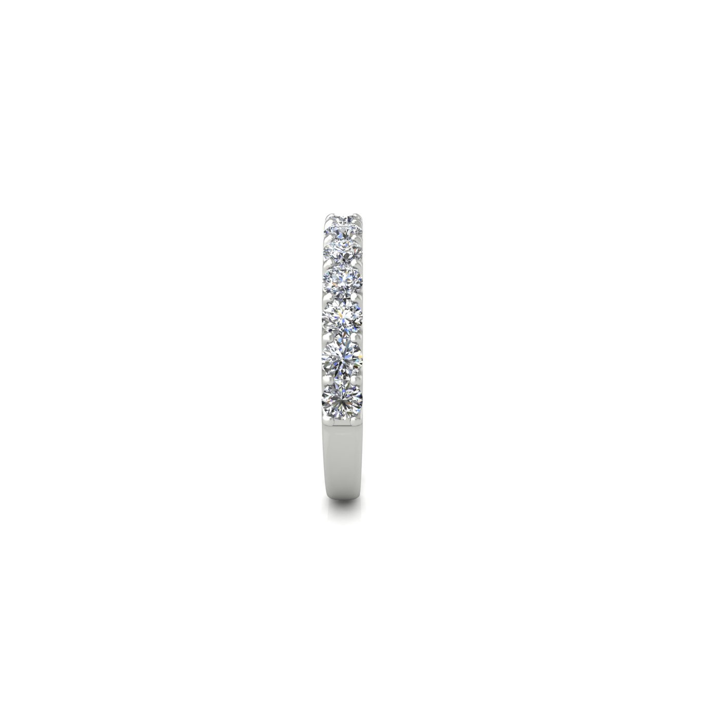 platinum  round shape diamond half eternity ring in u-prong setting Photos & images