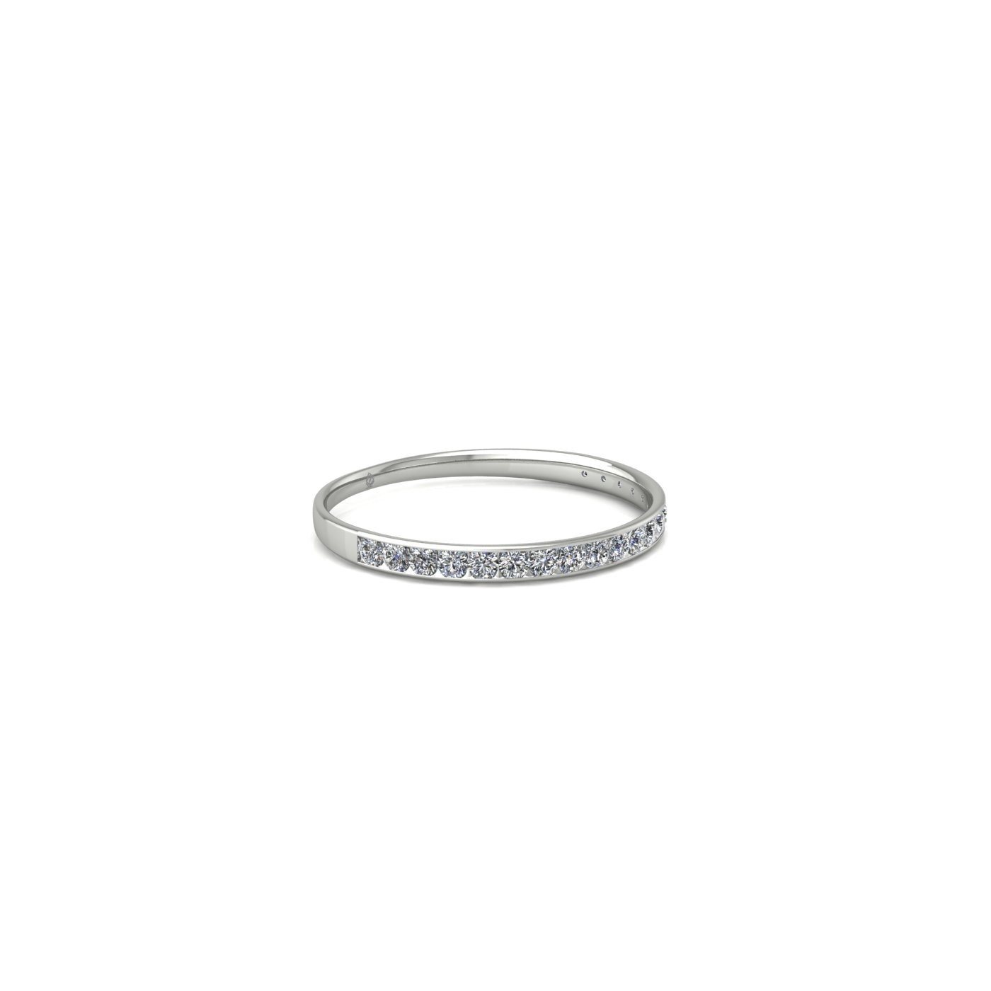 pt platinum  round shape diamond channel set half eternity ring Photos & images