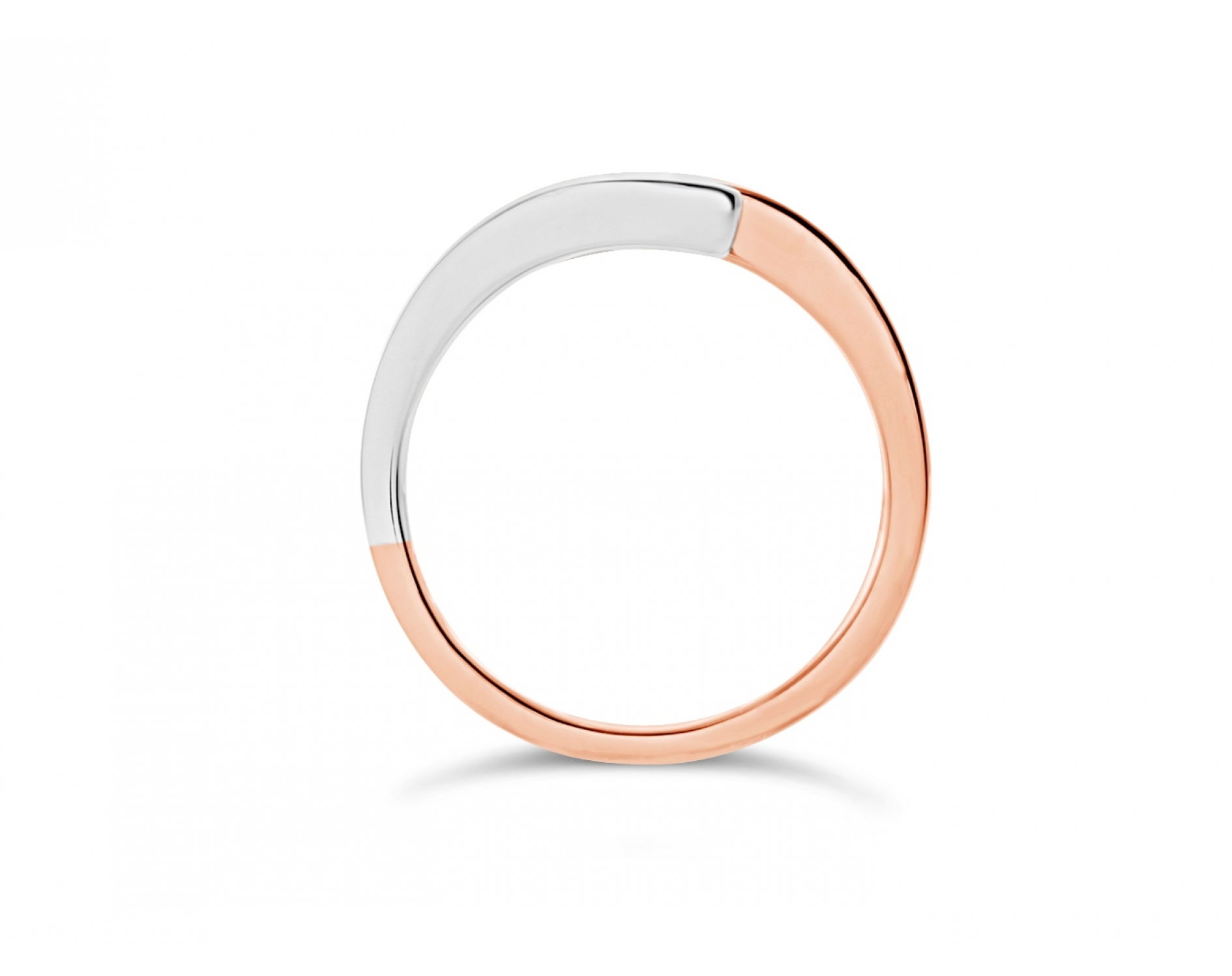 18k rose gold bicolor spiral tension set diamond engagement ring