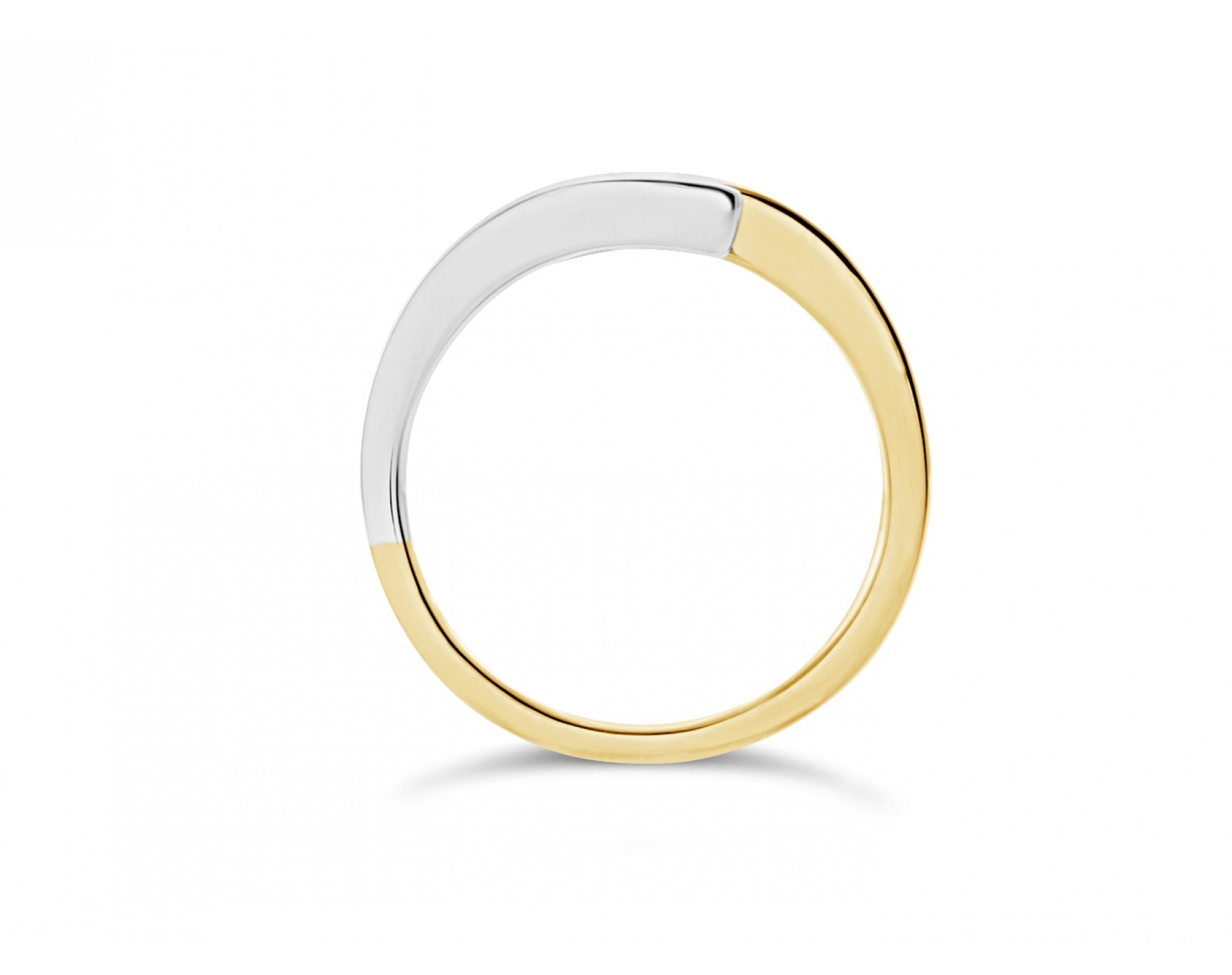 18k yellow gold bicolor spiral tension set diamond engagement ring Photos & images