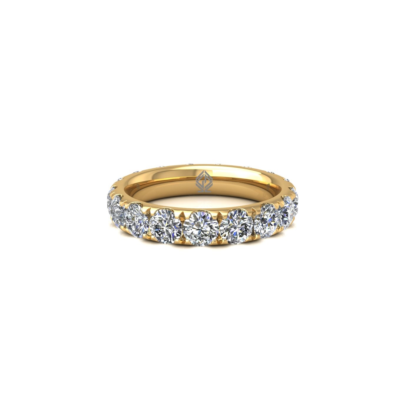 18k yellow gold  diamond pave set full eternity ring