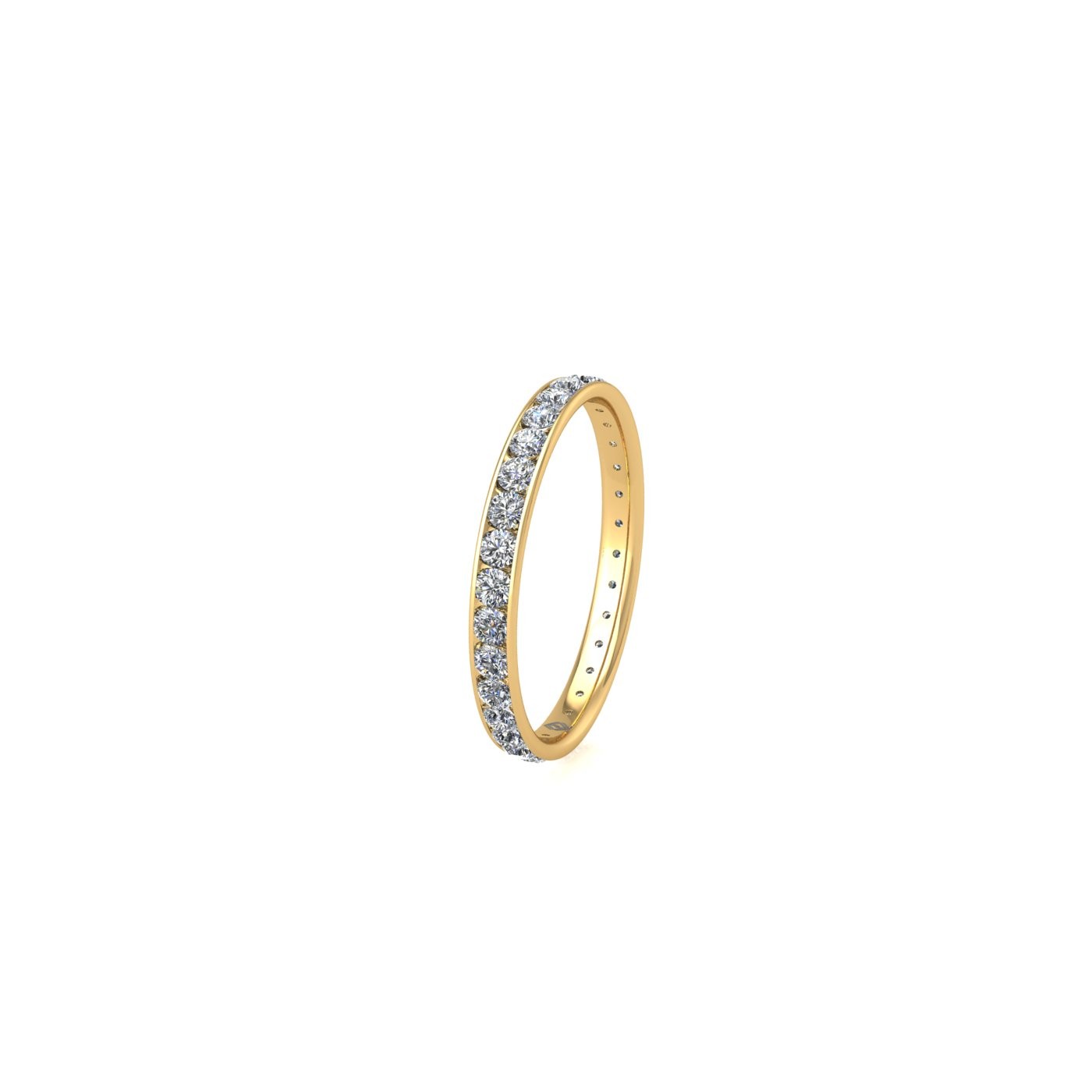 18k yellow gold  diamond channel set full eternity ring Photos & images