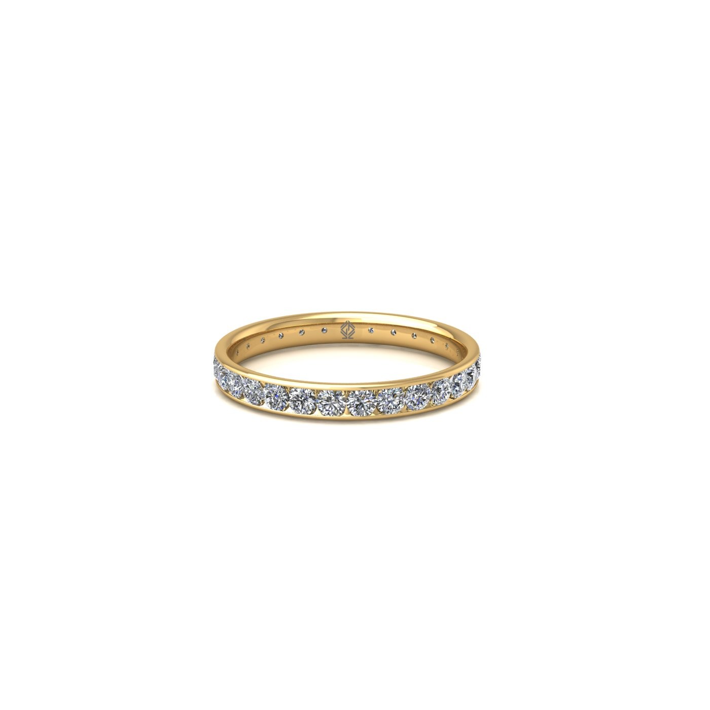 18k yellow gold  diamond channel set full eternity ring Photos & images
