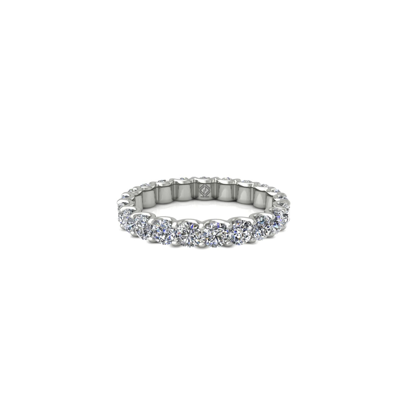 18k rose gold  round shape diamond full eternity ring in u-prong setting Photos & images