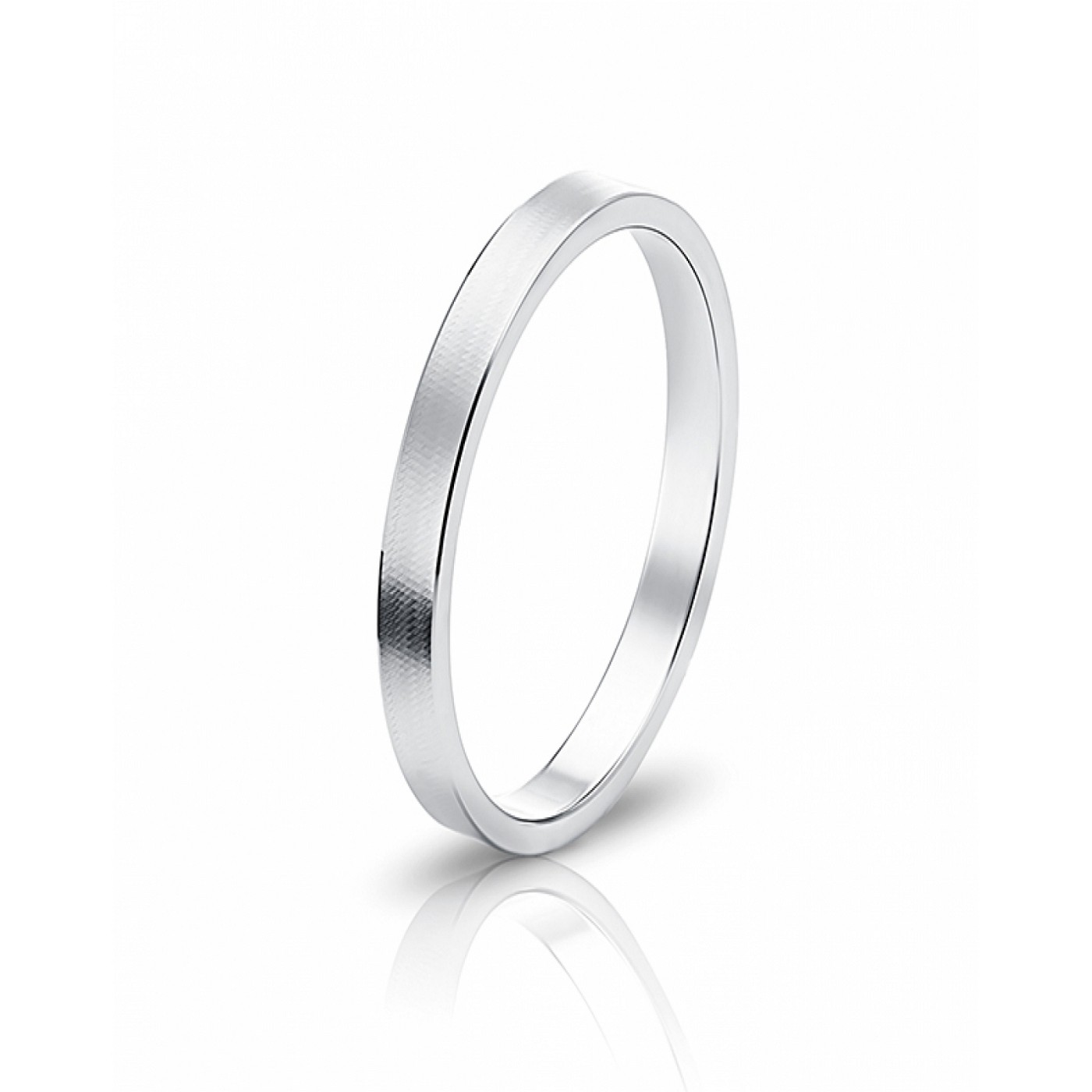 18k white gold  3mm matte wedding band