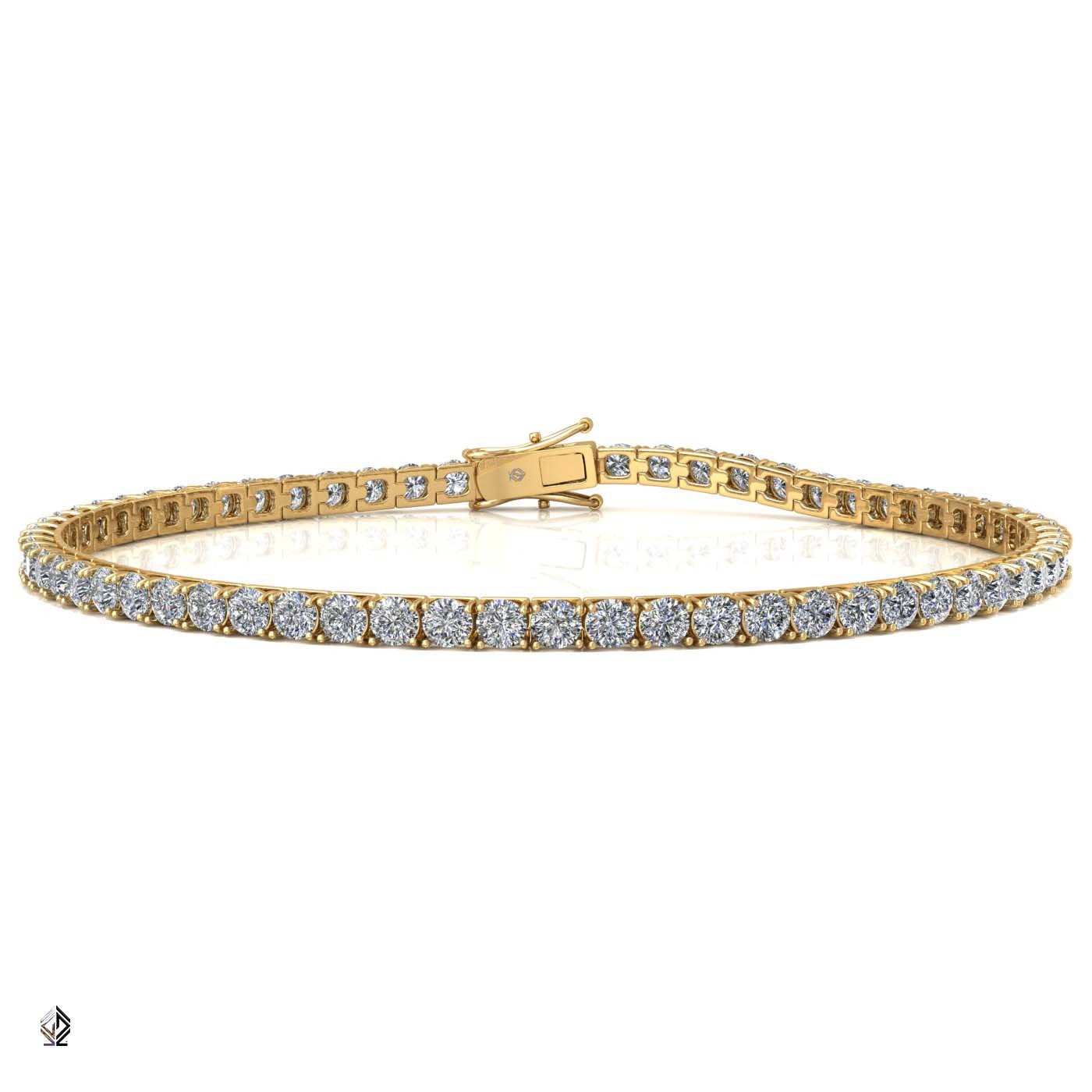 18k rose gold  1.8mm 4 prong round shape diamond tennis bracelet in square setting Photos & images