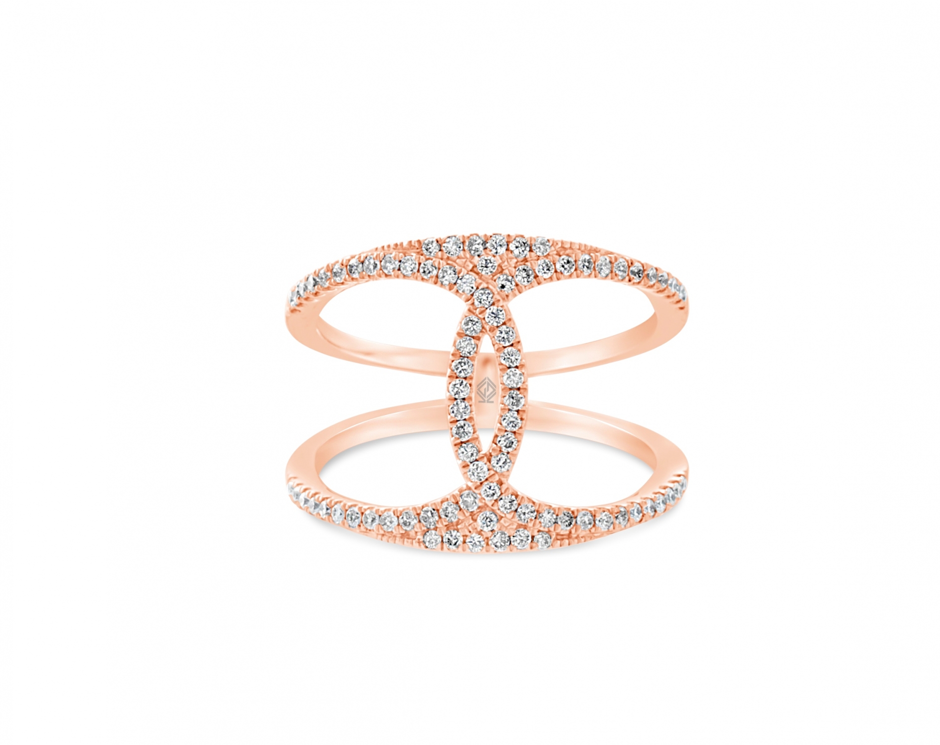 18k rose gold cc-fashion round shaped diamond ring Photos & images