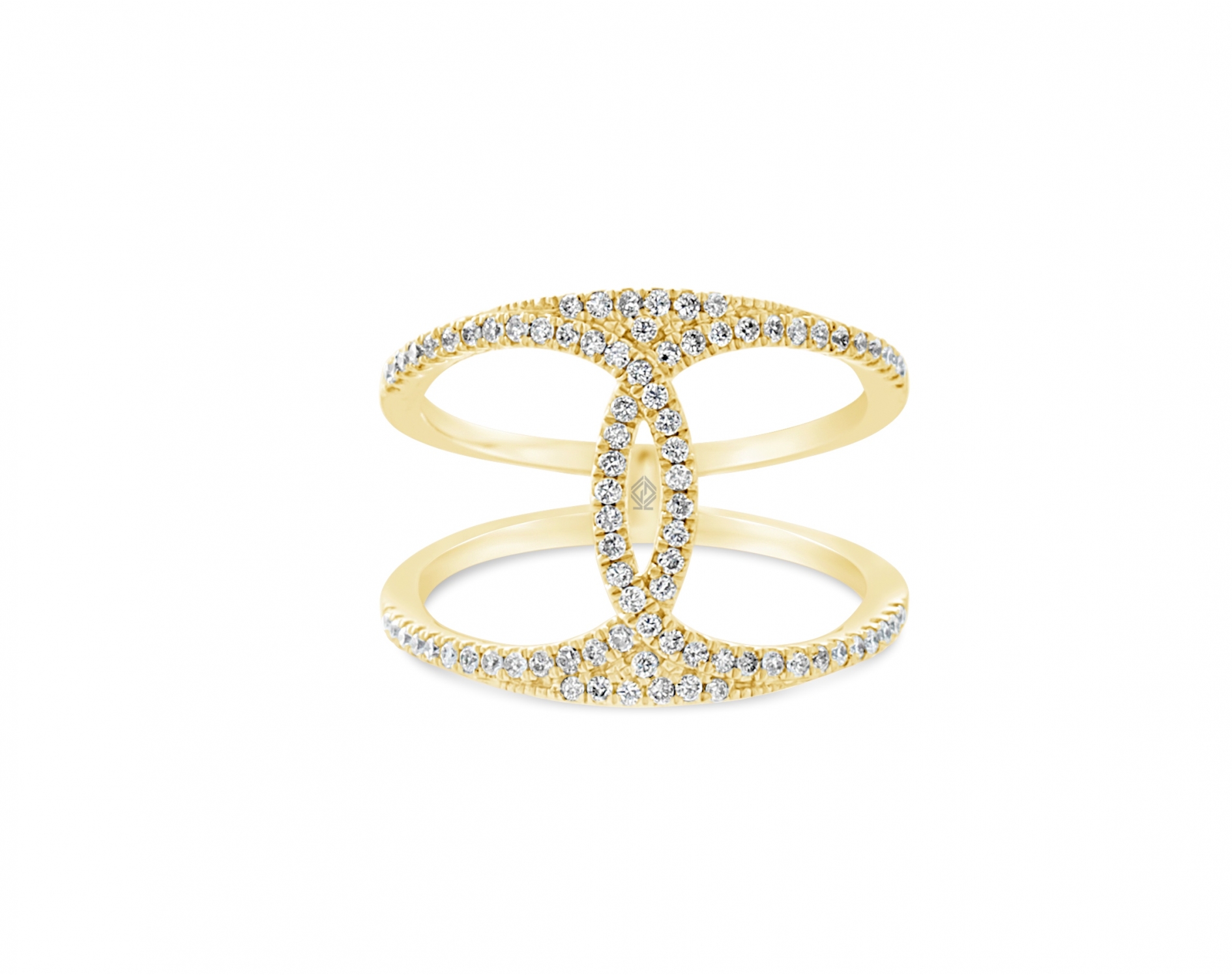 18k yellow gold cc-fashion round shaped diamond ring