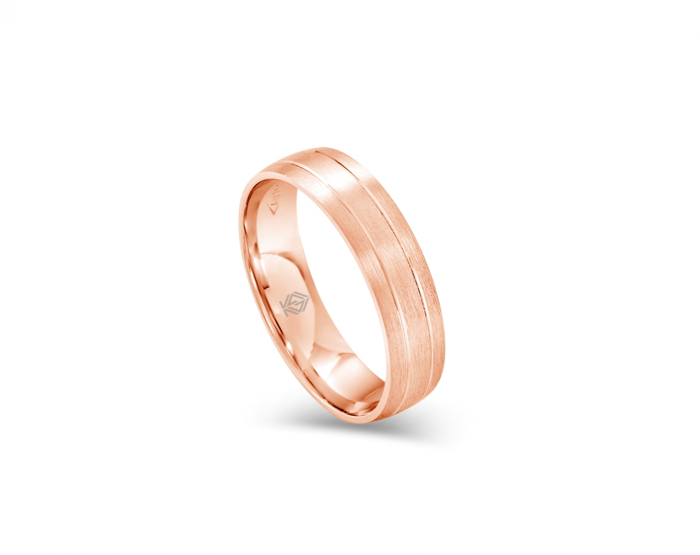 18k rose gold 5mm matte wedding ring