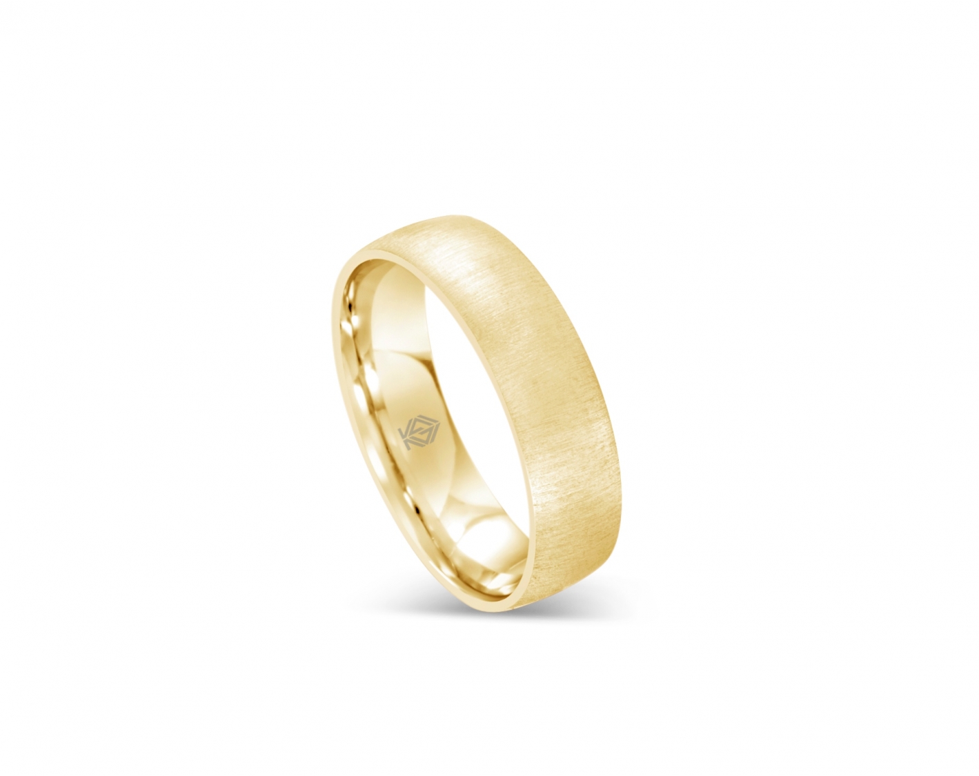18k yellow gold 6mm matte wedding ring