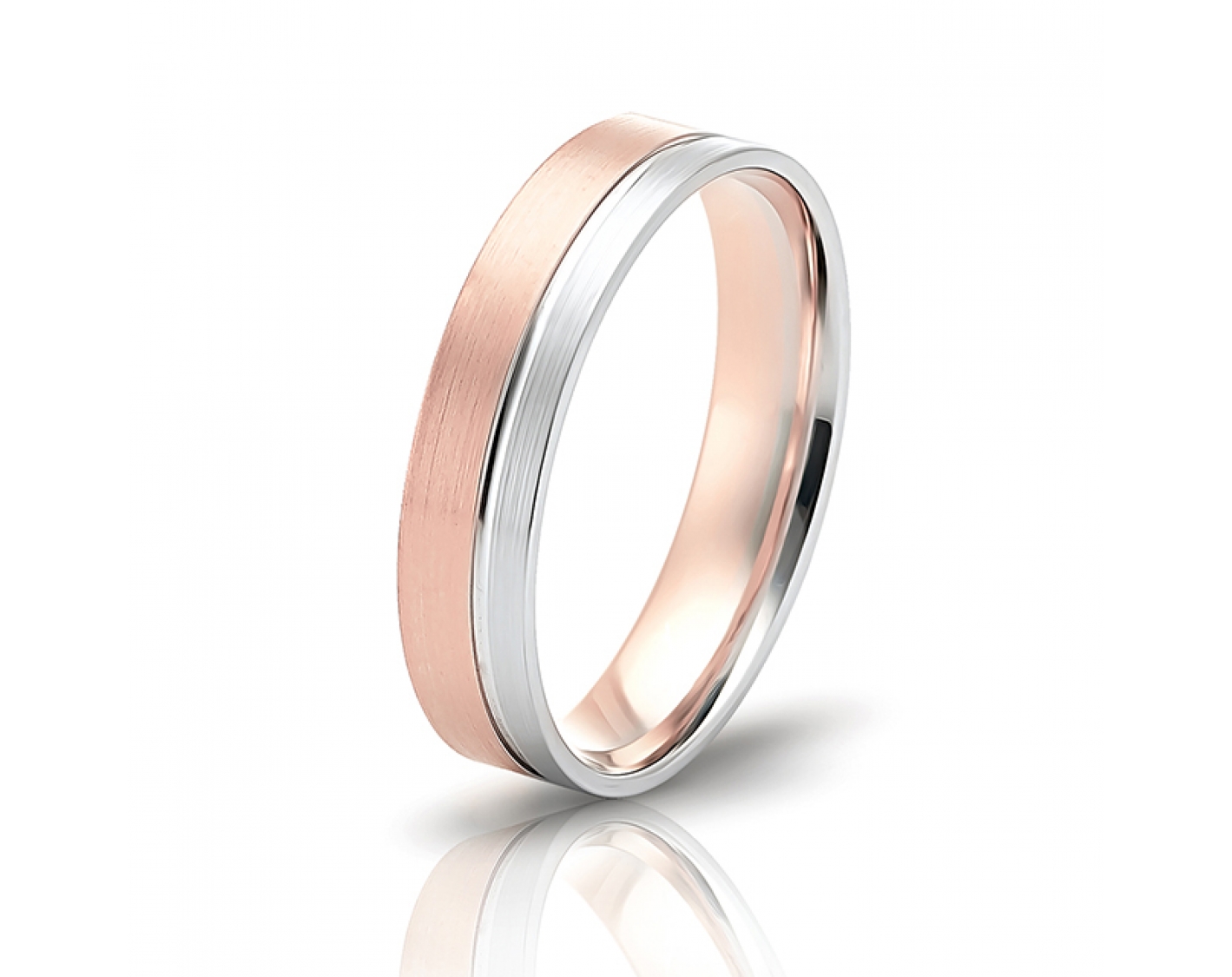 dual-tone 5mm two-toned* wedding band with a shiny line Photos & images