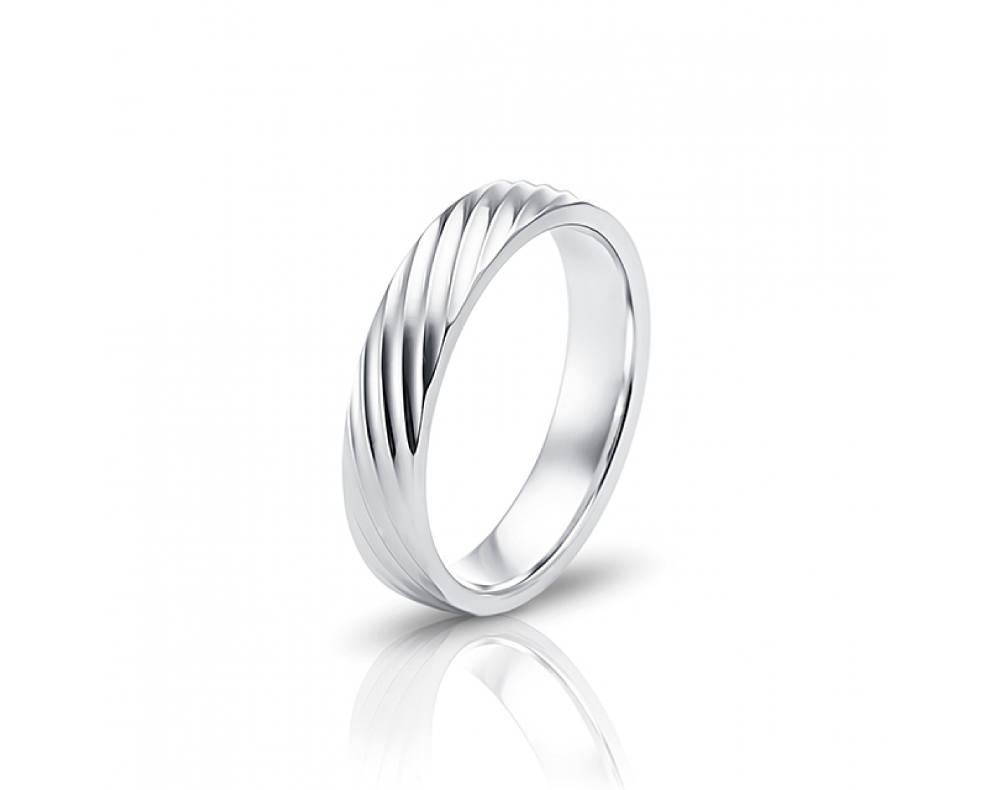 18k white gold 5mm matte wedding band with shiny lines Photos & images