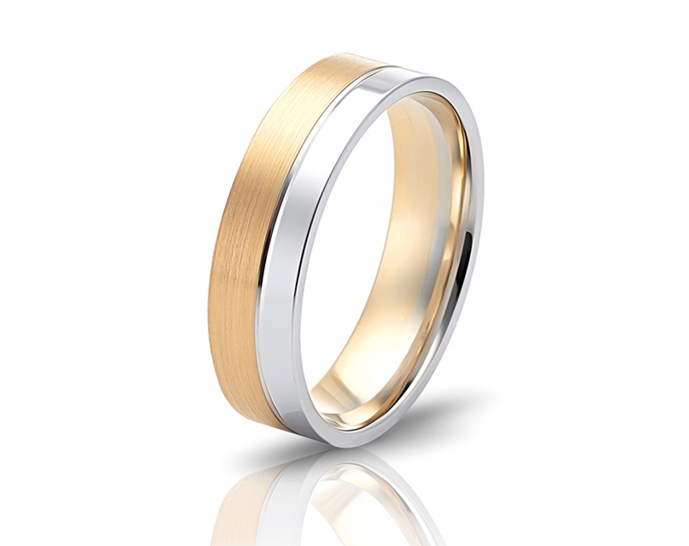 dual-tone 6mm two-toned* wedding band in matte & shiny finish