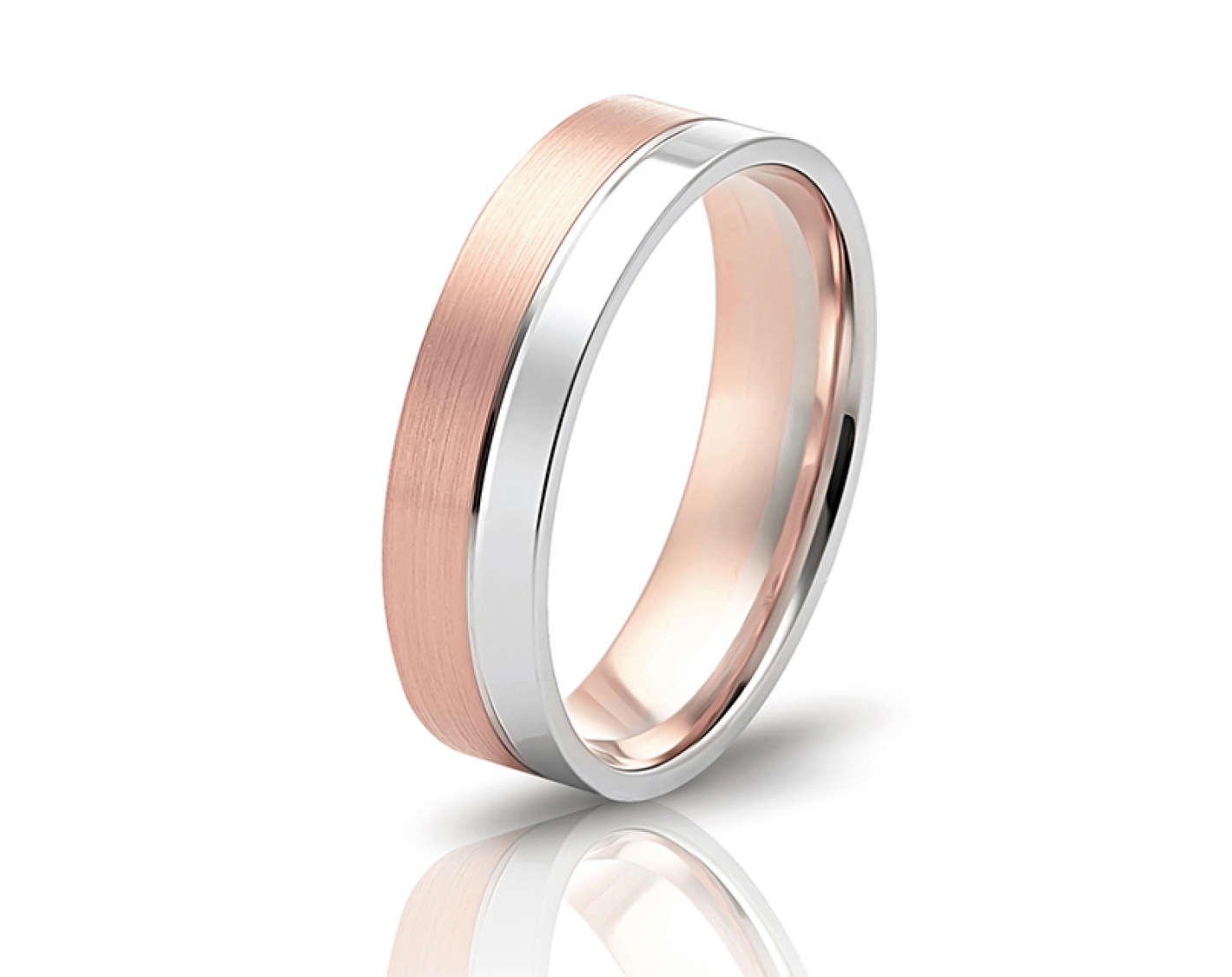dual-tone 6mm two-toned* wedding band in matte & shiny finish