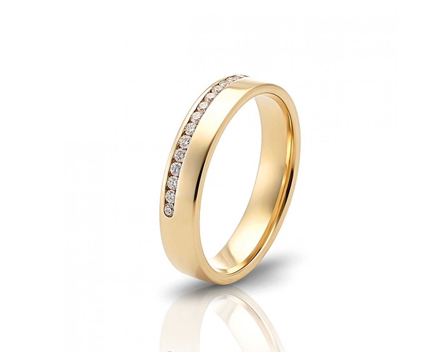 18k rose gold 4mm wedding band with diamonds Photos & images