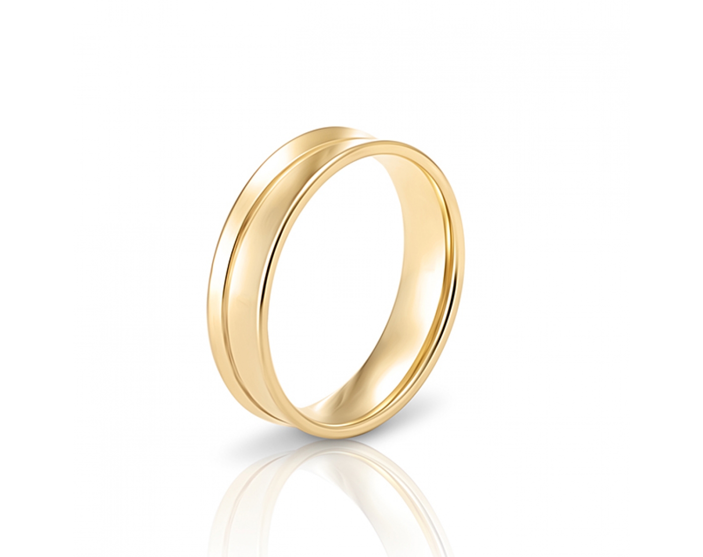 18k yellow gold 5,5mm wedding band with an inlay