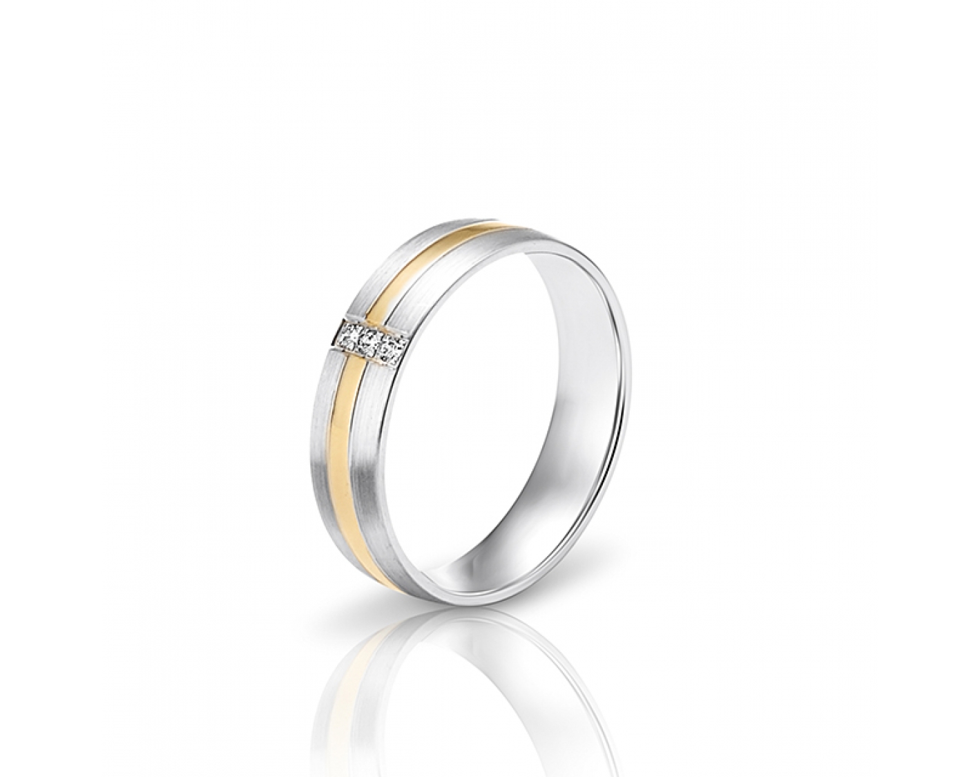 dual-tone 5,2mm two-toned* wedding band with diamonds Photos & images