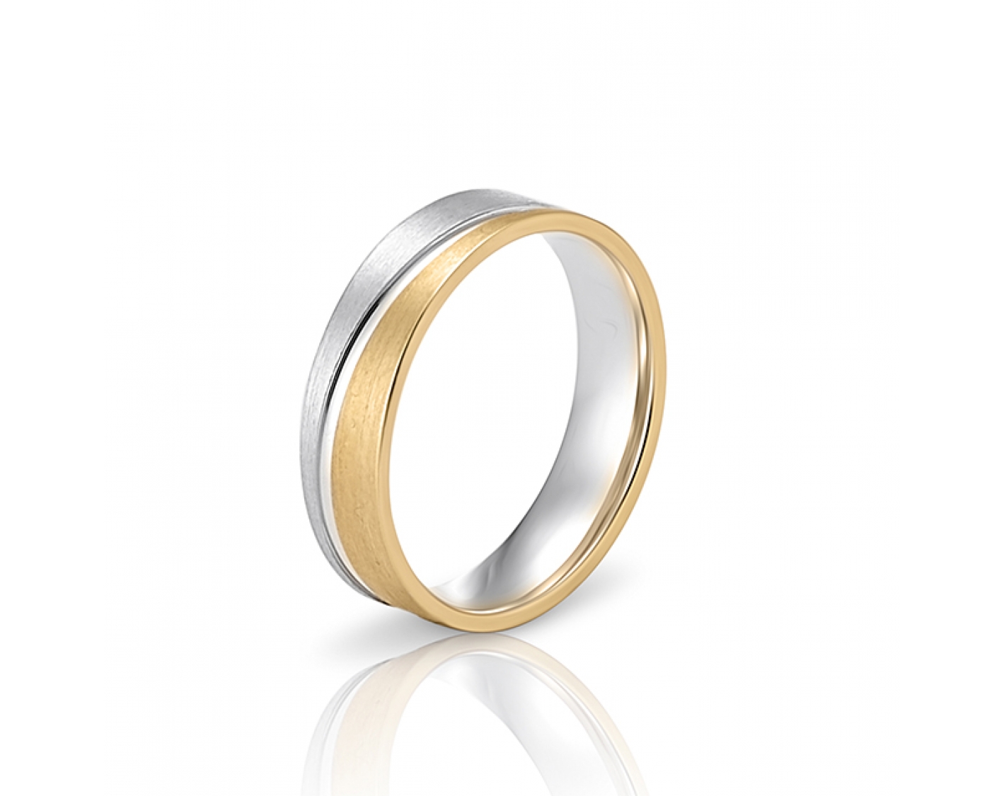dual-tone 5mm two-toned* wedding band with an inlay