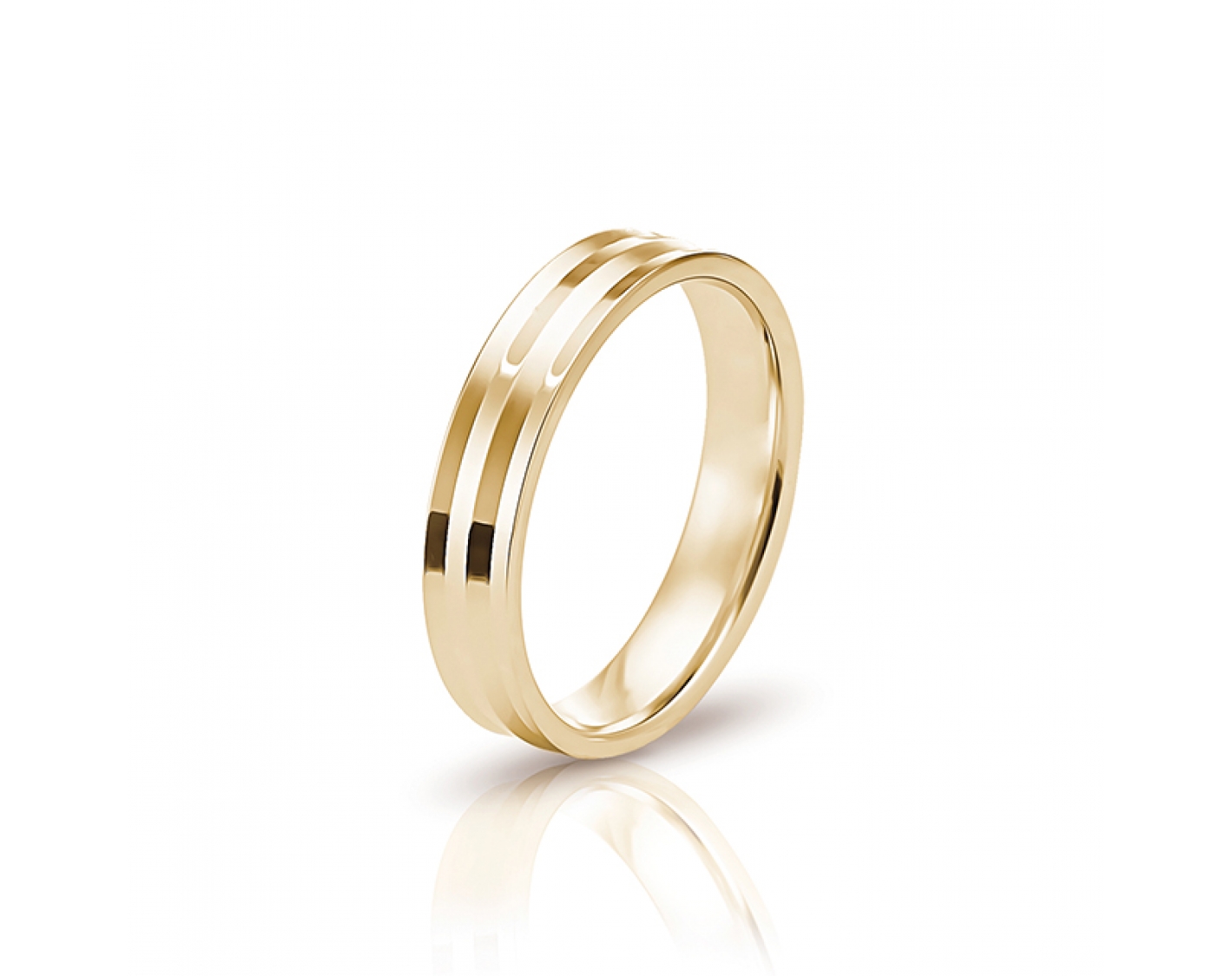 18k yellow gold 4mm carved wedding band Photos & images