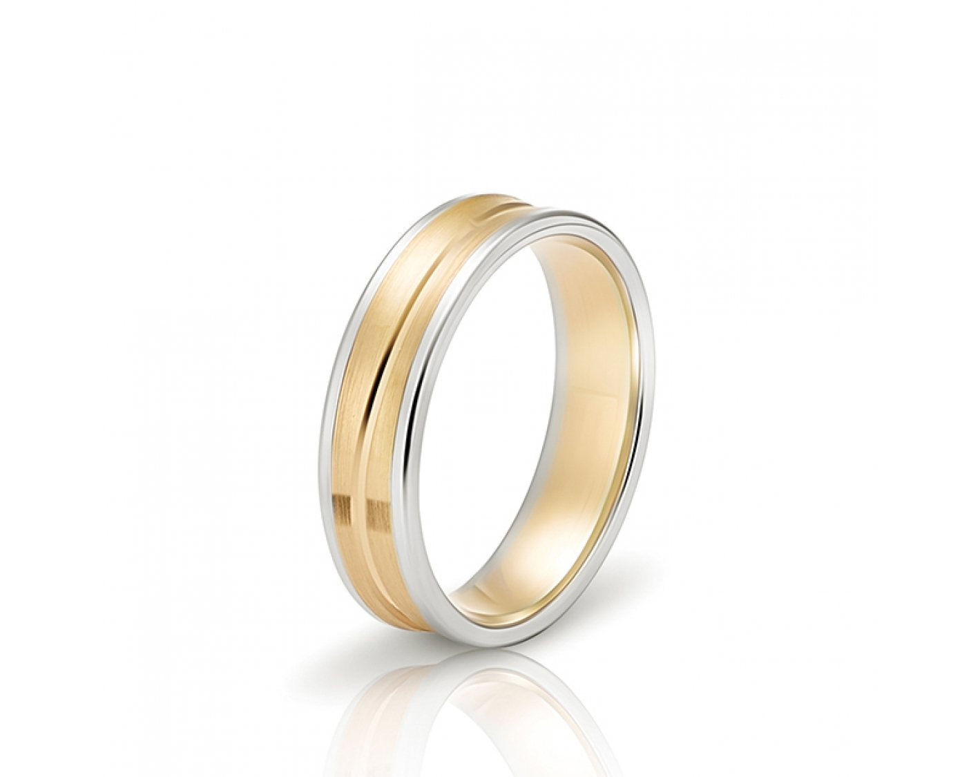 dual-tone 5,5mm two-toned* wedding band