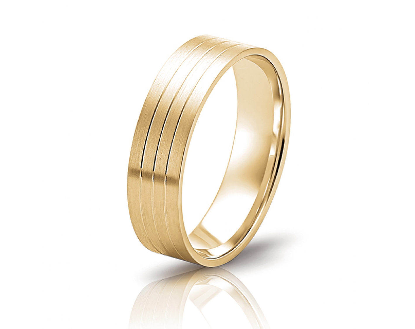 18k rose gold 6mm matte wedding band with inlays Photos & images