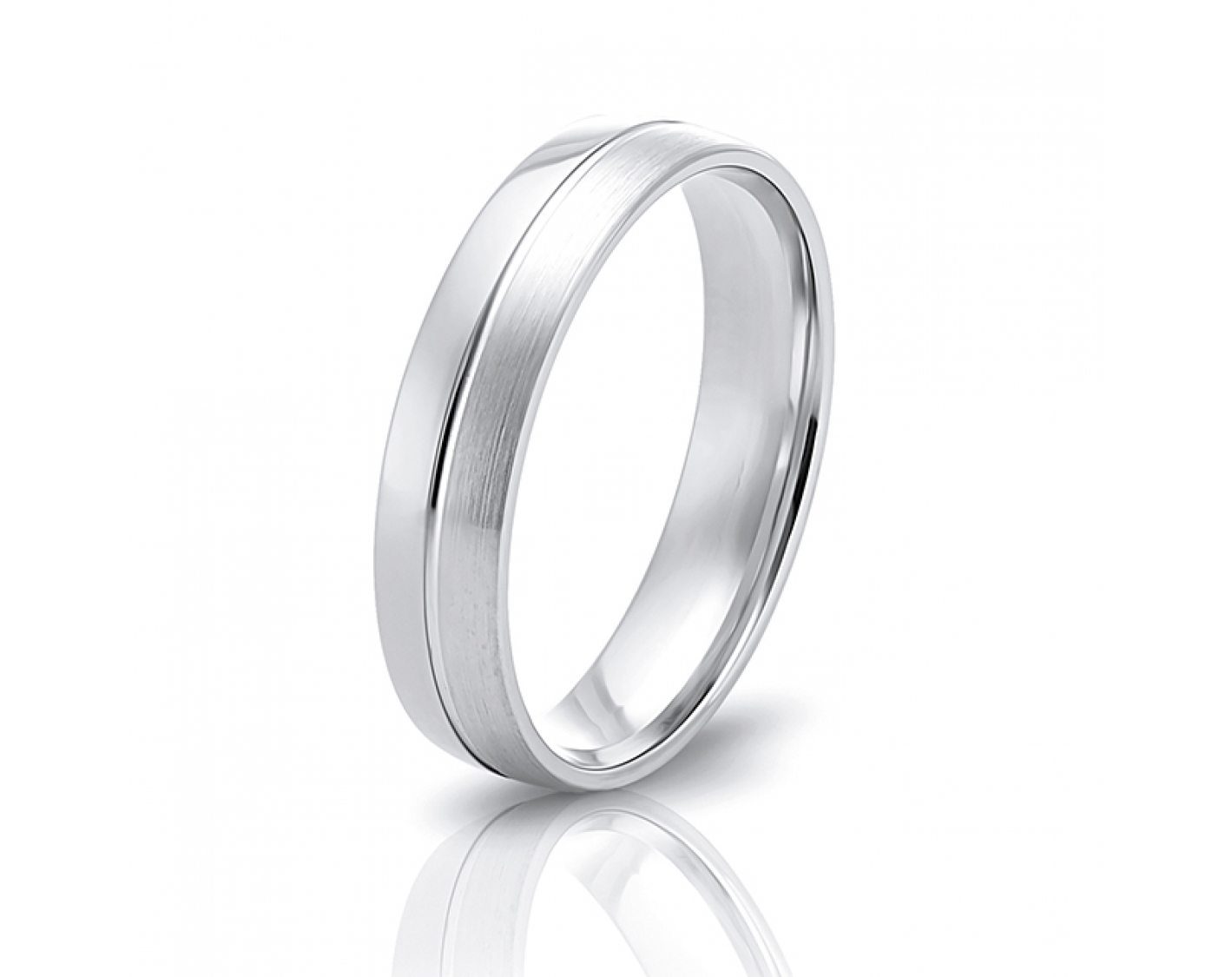 18k white gold 5mm two-toned* wedding band