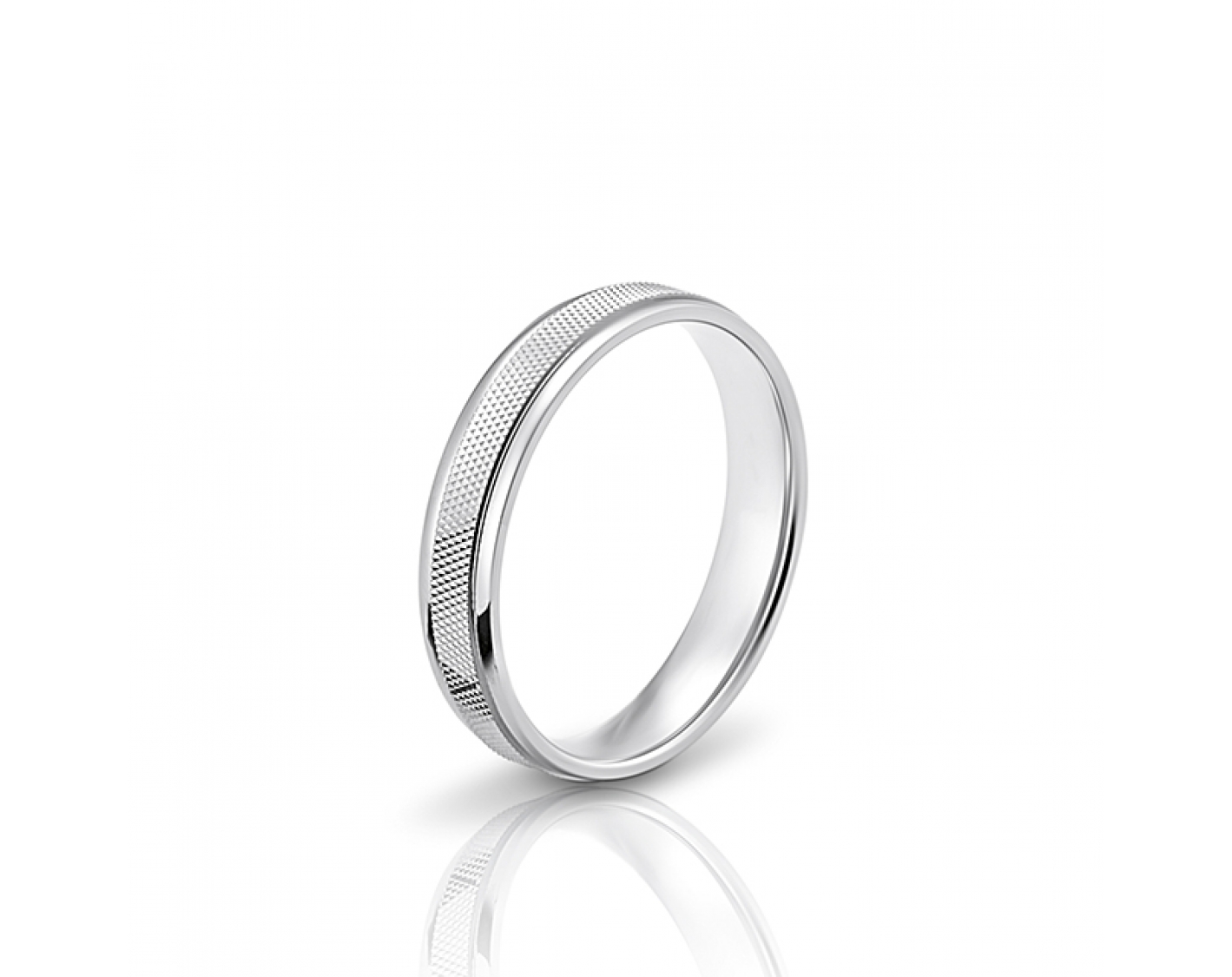 18k white gold 4mm carved wedding band Photos & images