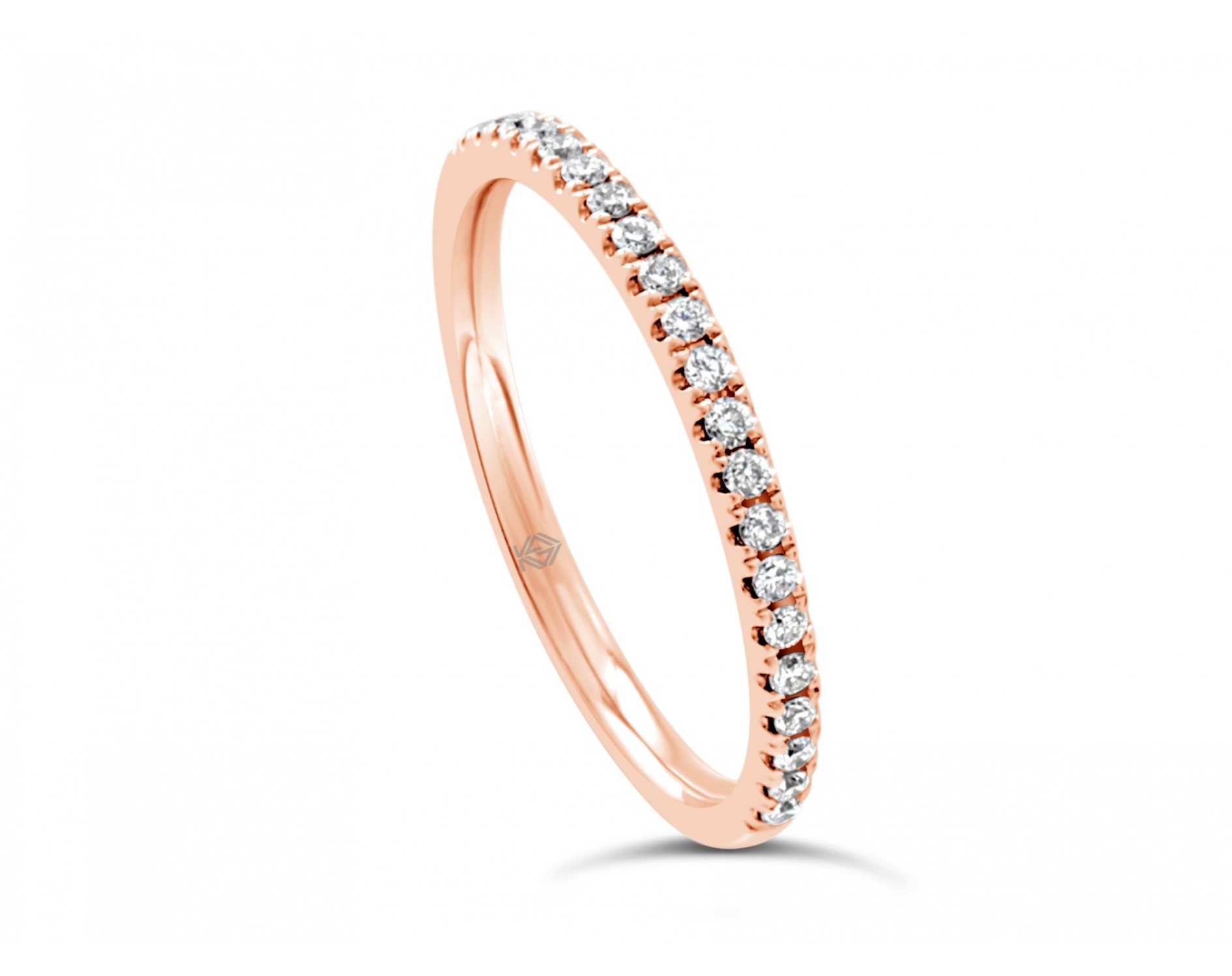 18k rose gold diamond half eternity ring in pave set 0,15tcw* Photos & images
