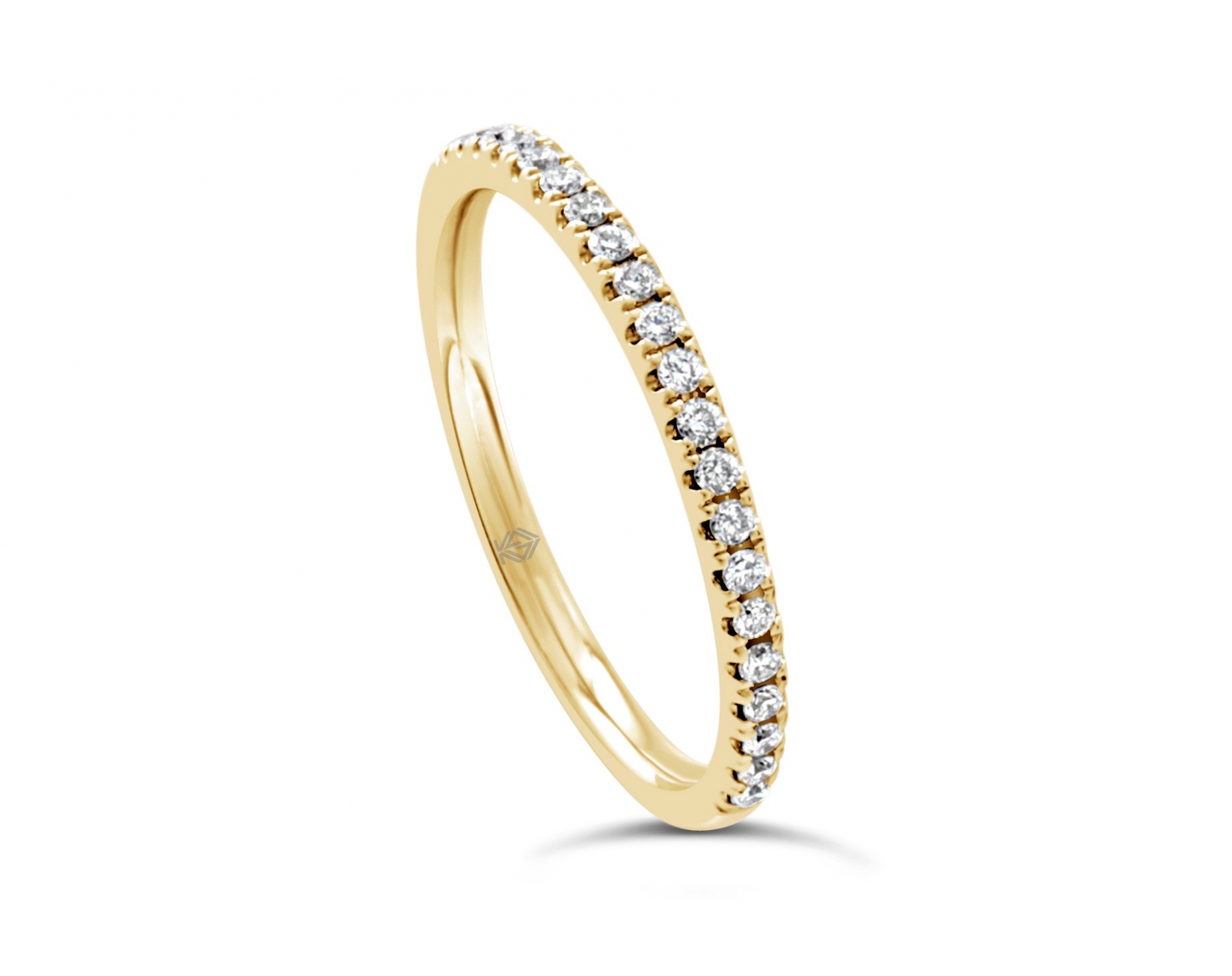 18k yellow gold diamond half eternity ring in pave set 0,15tcw*