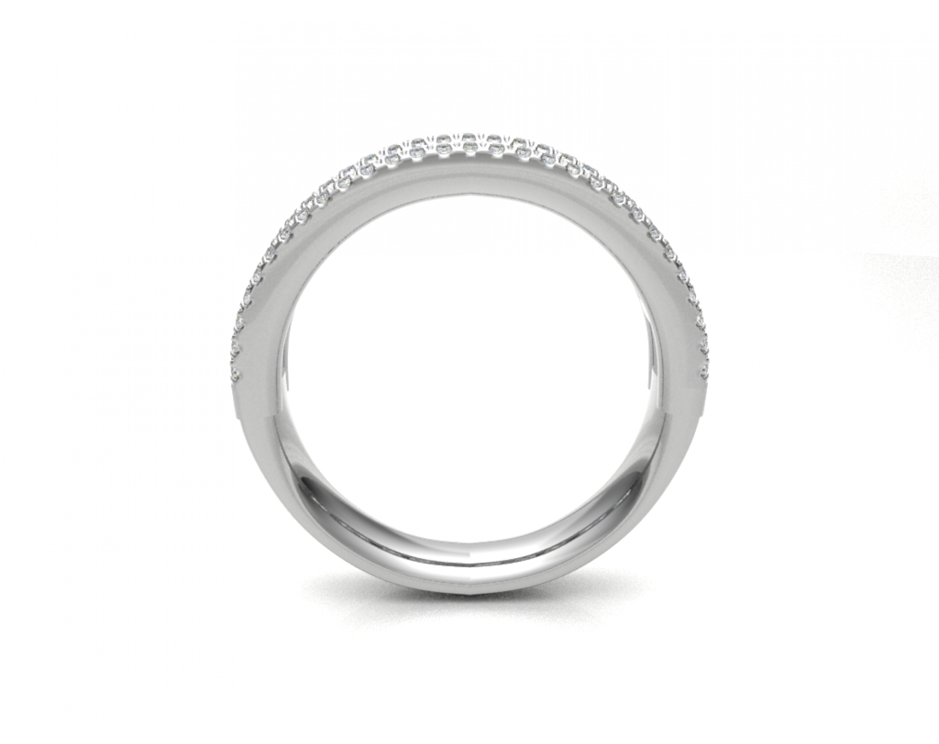 18k white gold multirow round & baguette diamond ring