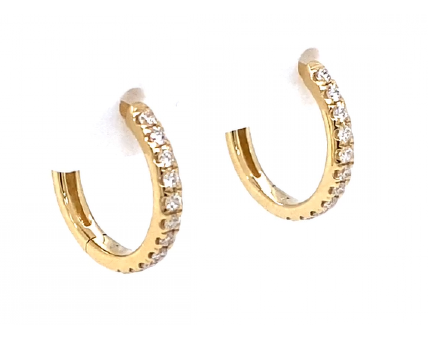 18k white gold diamond earring hoops in pave set 0,19tcw Photos & images