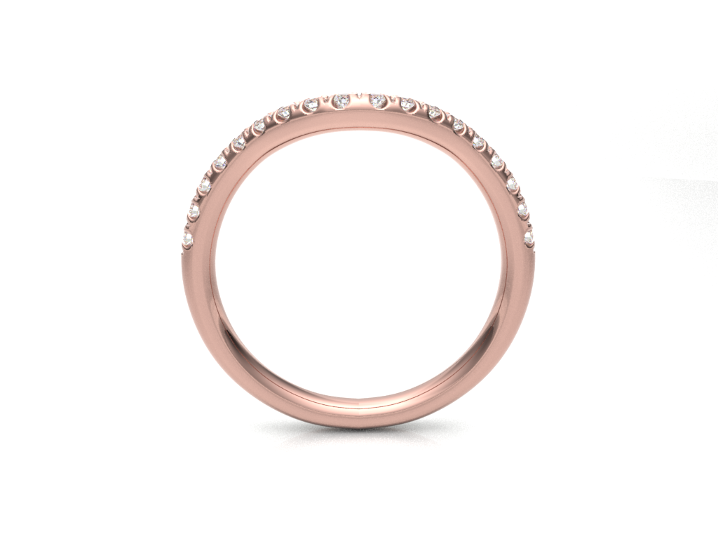 18k rose gold v-shaped diamond half eternity ring Photos & images