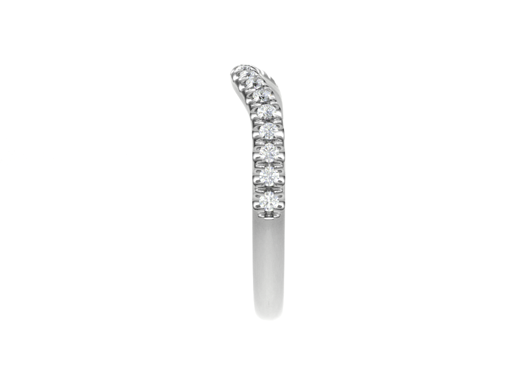 18k white gold v-shaped diamond half eternity ring