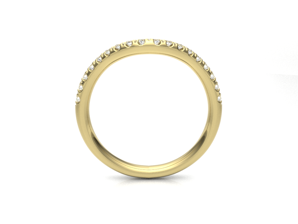 18k yellow gold v-shaped diamond half eternity ring Photos & images