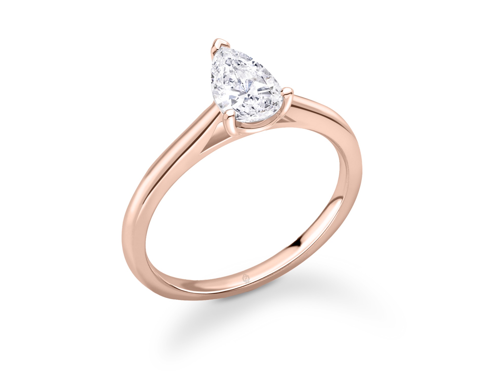 18K ROSE GOLD PEAR CUT SOLITAIRE DIAMOND ENGAGEMENT RING