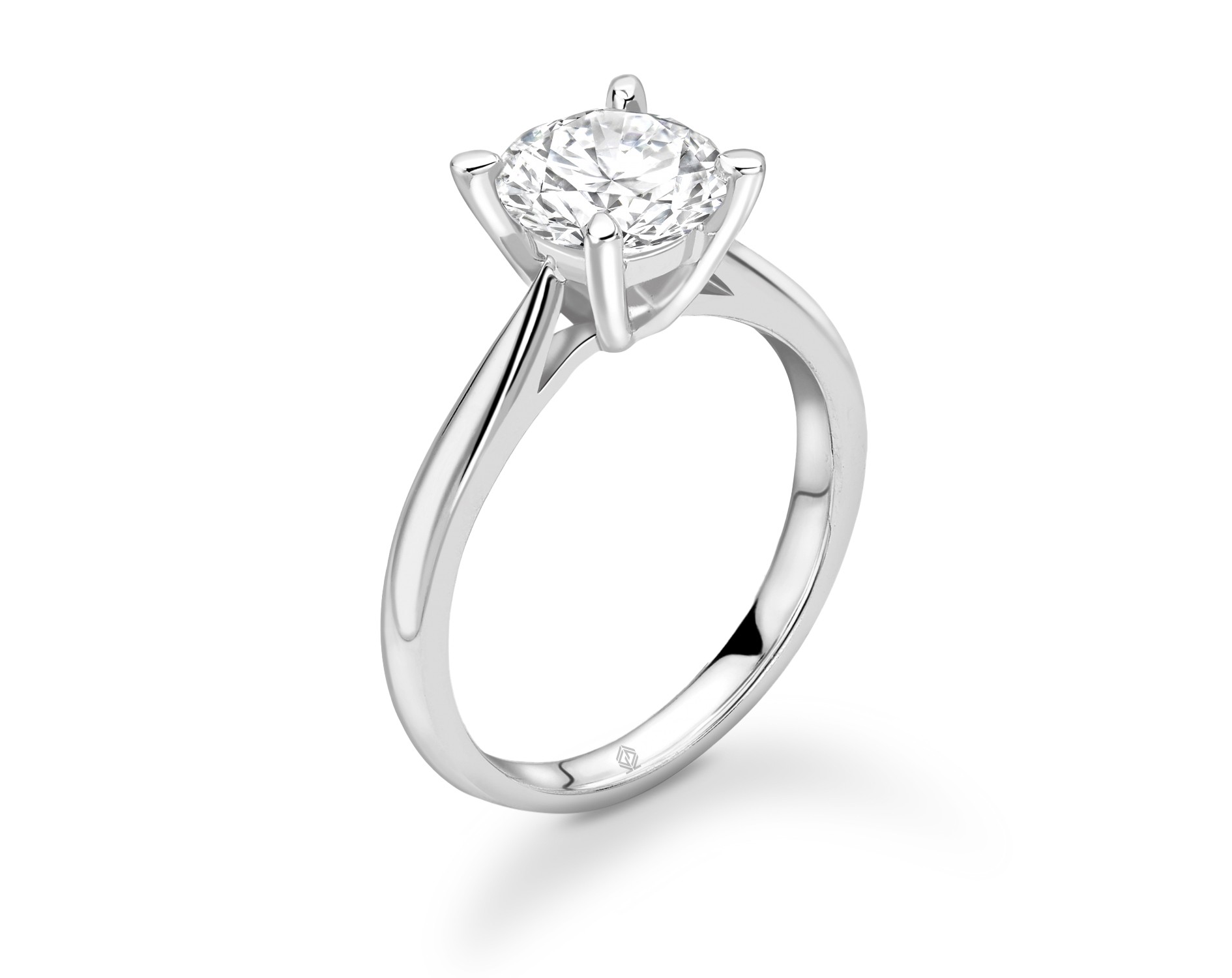 18K WHITE GOLD 4 PRONGS SOLITAIRE ROUND CUT DIAMOND ENGAGEMENT RING