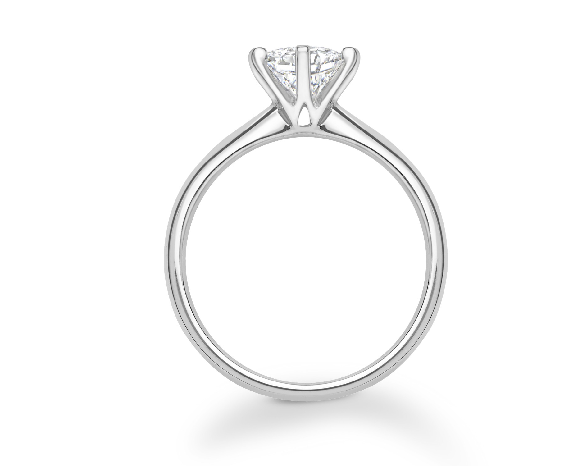 18K WHITE GOLD 6 PRONGS SOLITAIRE ROUND CUT DIAMOND ENGAGEMENT RING
